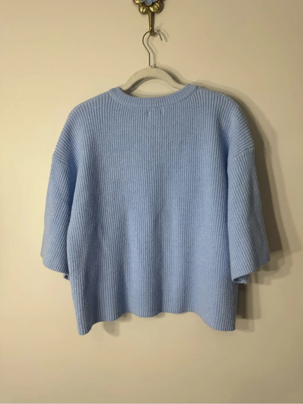 Aureum Baby Blue Knit Cardigan Short Sleeve - Picture 5 of 5